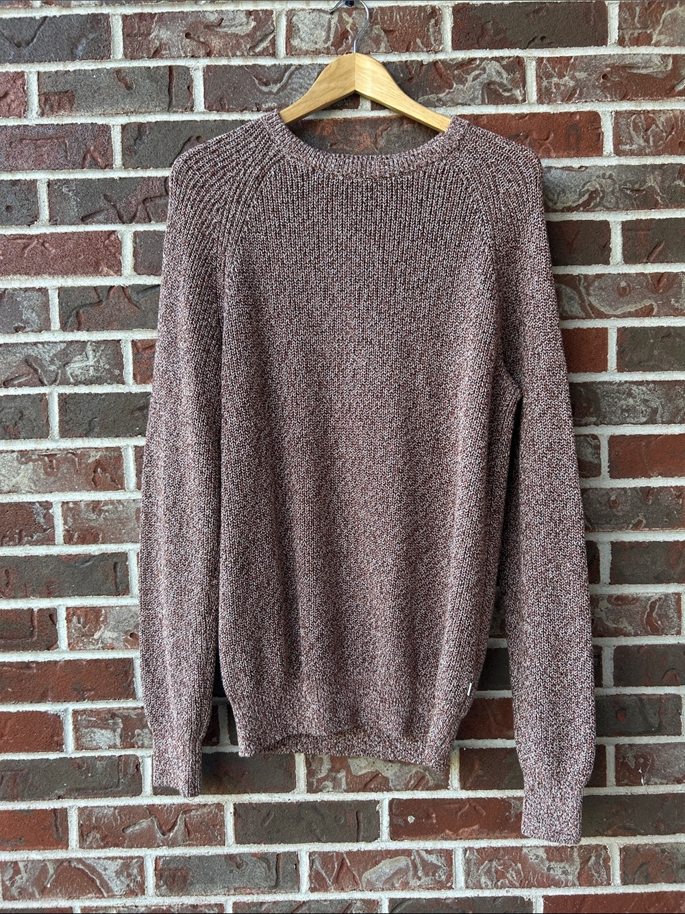 Frank & Oak Men's Marled Taupe Crewneck Sweater
